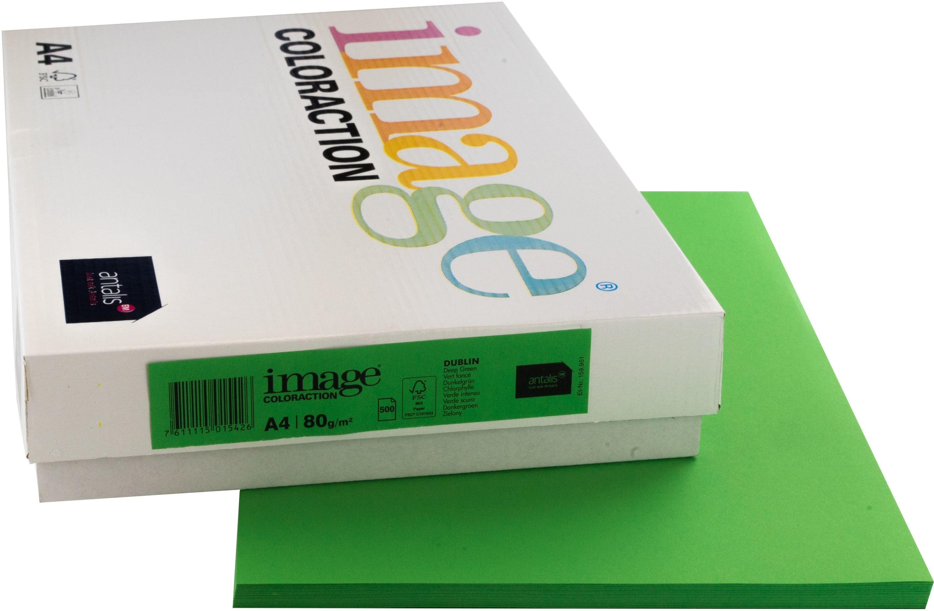 Image coloraction Dublin Farbiges Kopierpapier Dunkelgrün – A4, 80 g/m², 500 Blatt