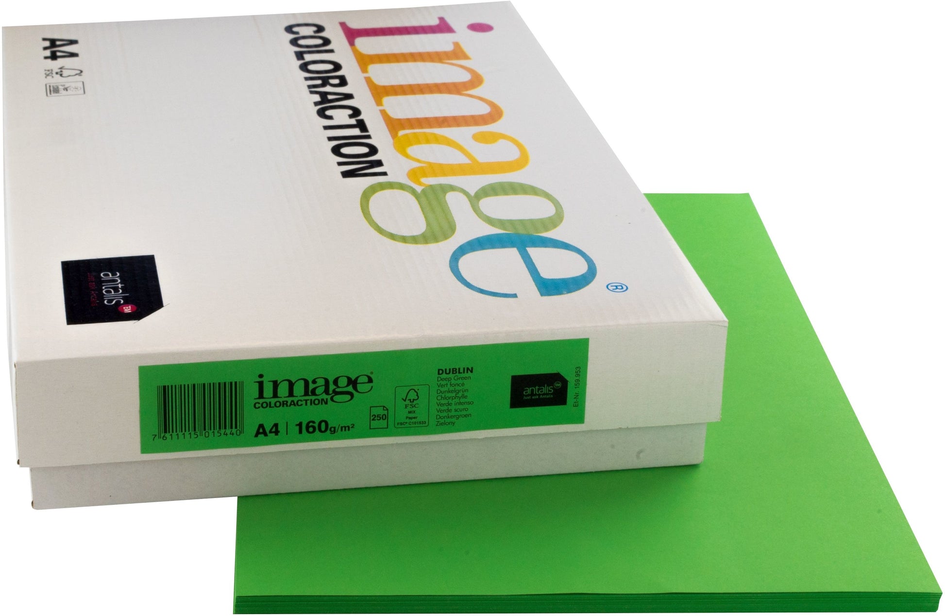 Image coloraction Dublin Farbiges Kopierpapier Dunkelgrün – A4, 160 g/m², 250 Blatt