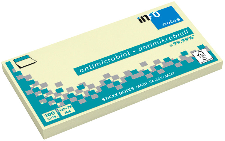 Info Haftnotizen – 76 × 128 mm – gelb, 100 Blatt/Block
