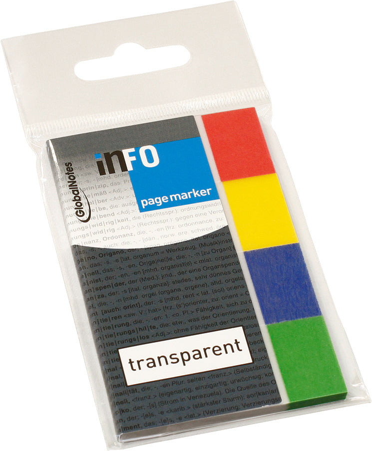 Info Markierstreifen/Index – 20 × 50 mm – transparent, 4er-Pack (4 × 40 Stück)