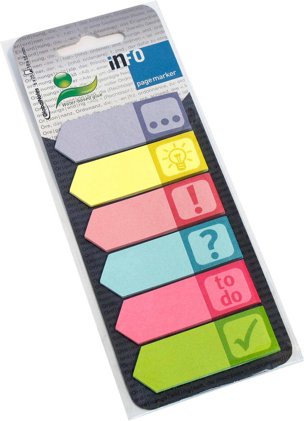 Info Markierstreifen/Index – 18 × 55 mm, 6er-Pack, 25 Blatt