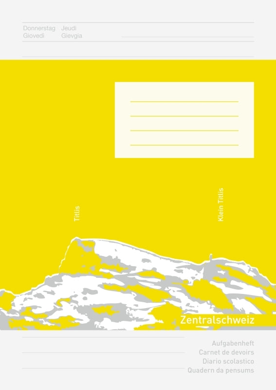 Ingold-biwa UWS 02.9644.1 – Aufgabenheft 1 Jahr, mit Wochentagsvordruck, 12,5 × 17,7 cm, mehrsprachig, Grau