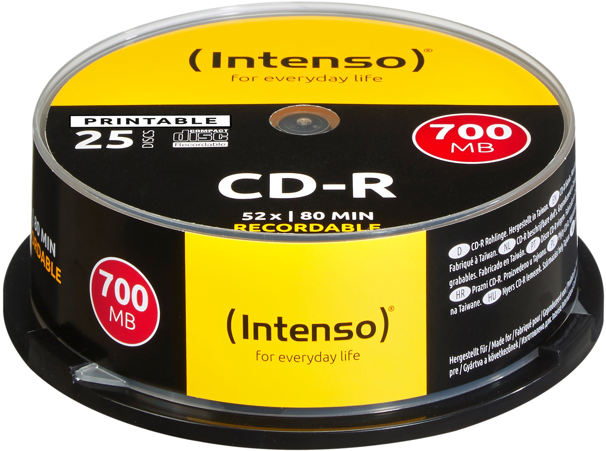 Intenso CD-R 700 MB – 52×, bedruckbar, 25er Pack