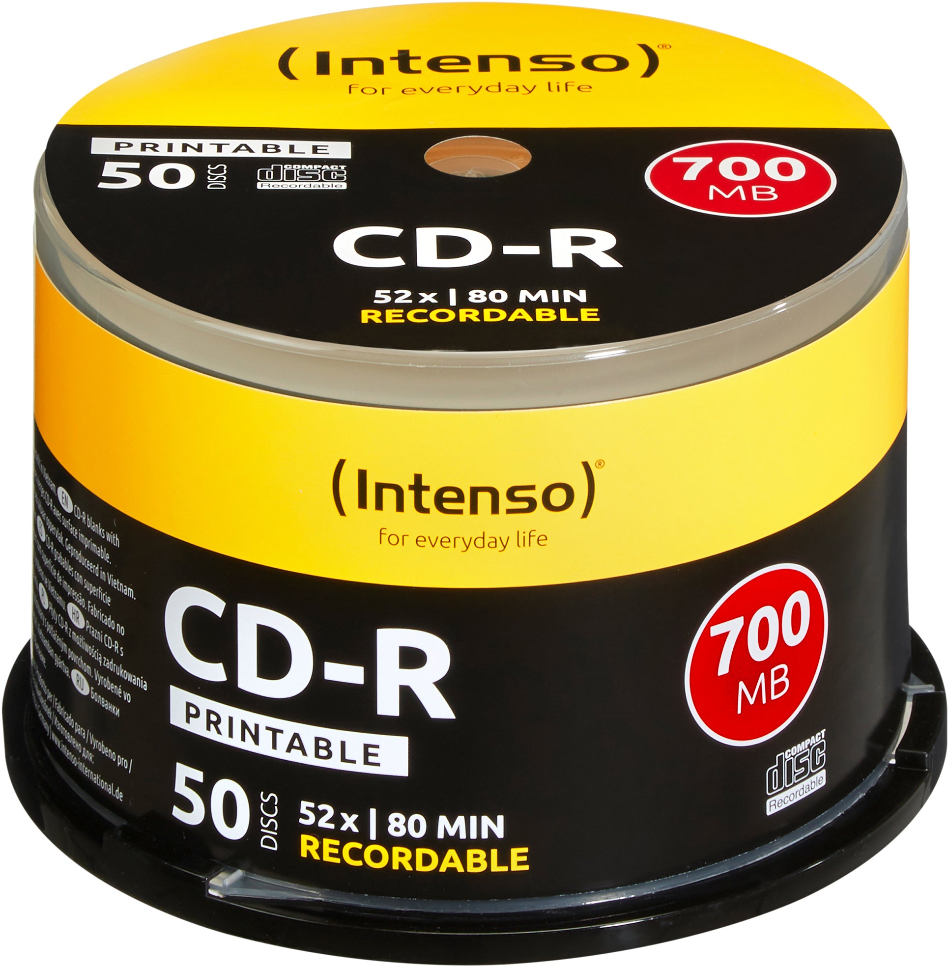 Intenso CD-R 700 MB – 52×, bedruckbar, 50er Pack