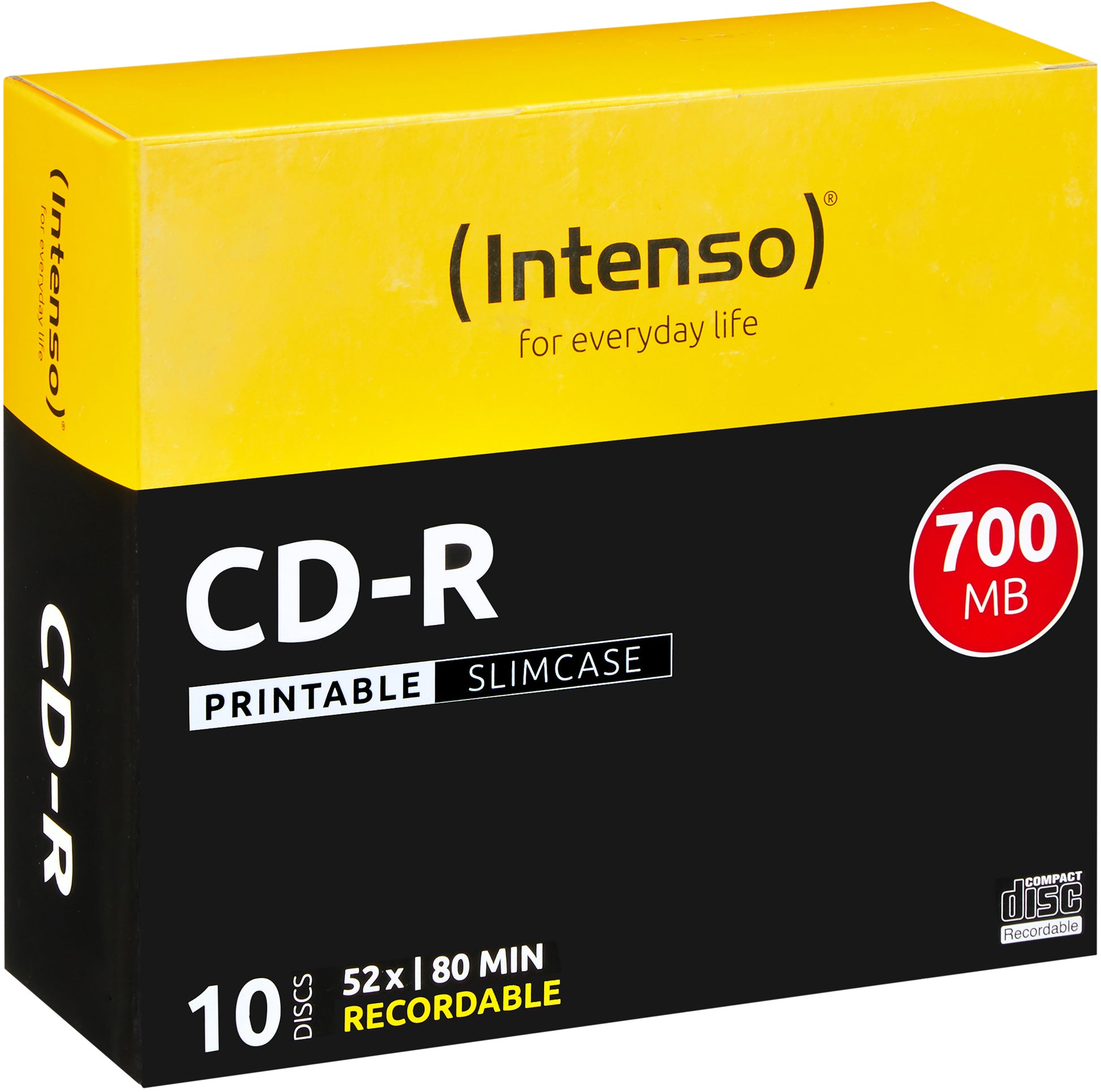 Intenso CD-R 700 MB – 52×, bedruckbar, 10er Pack