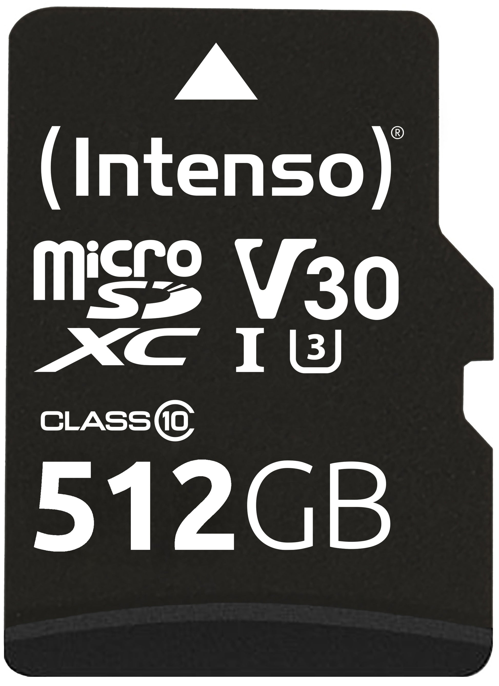 Intenso PRO 3433493 microSDXC 512 GB – UHS-I, Klasse 10, U3, V30, 100/45 MB/s, inkl. SD-Adapter