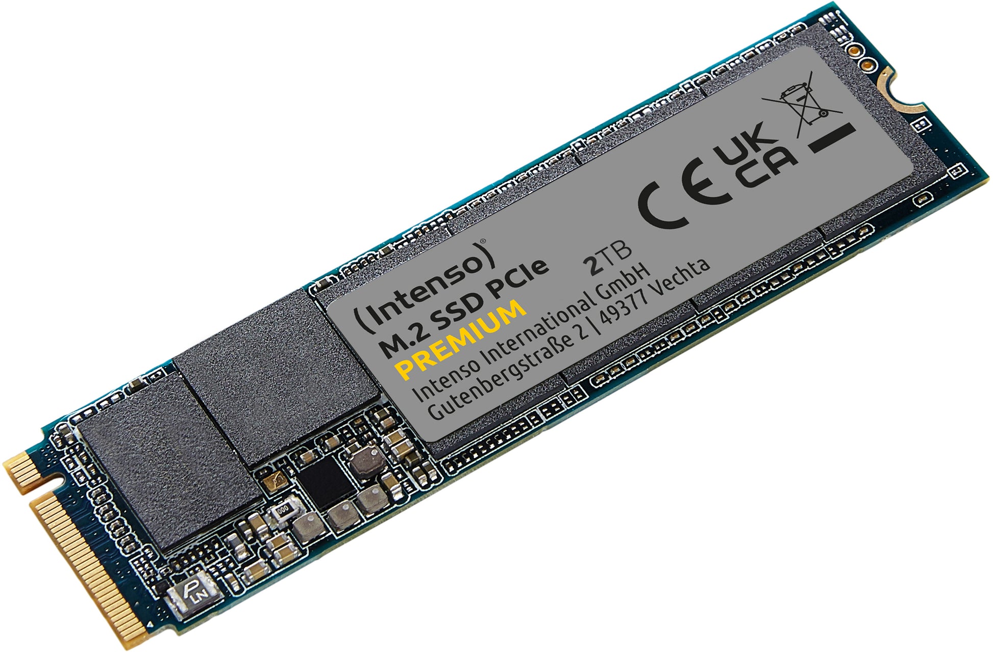 Intenso M.2 SSD Premium 3835470 – 2 TB, M.2 2280, PCIe Gen3 x4 NVMe 1.3, 2'100/1'700 MB/s