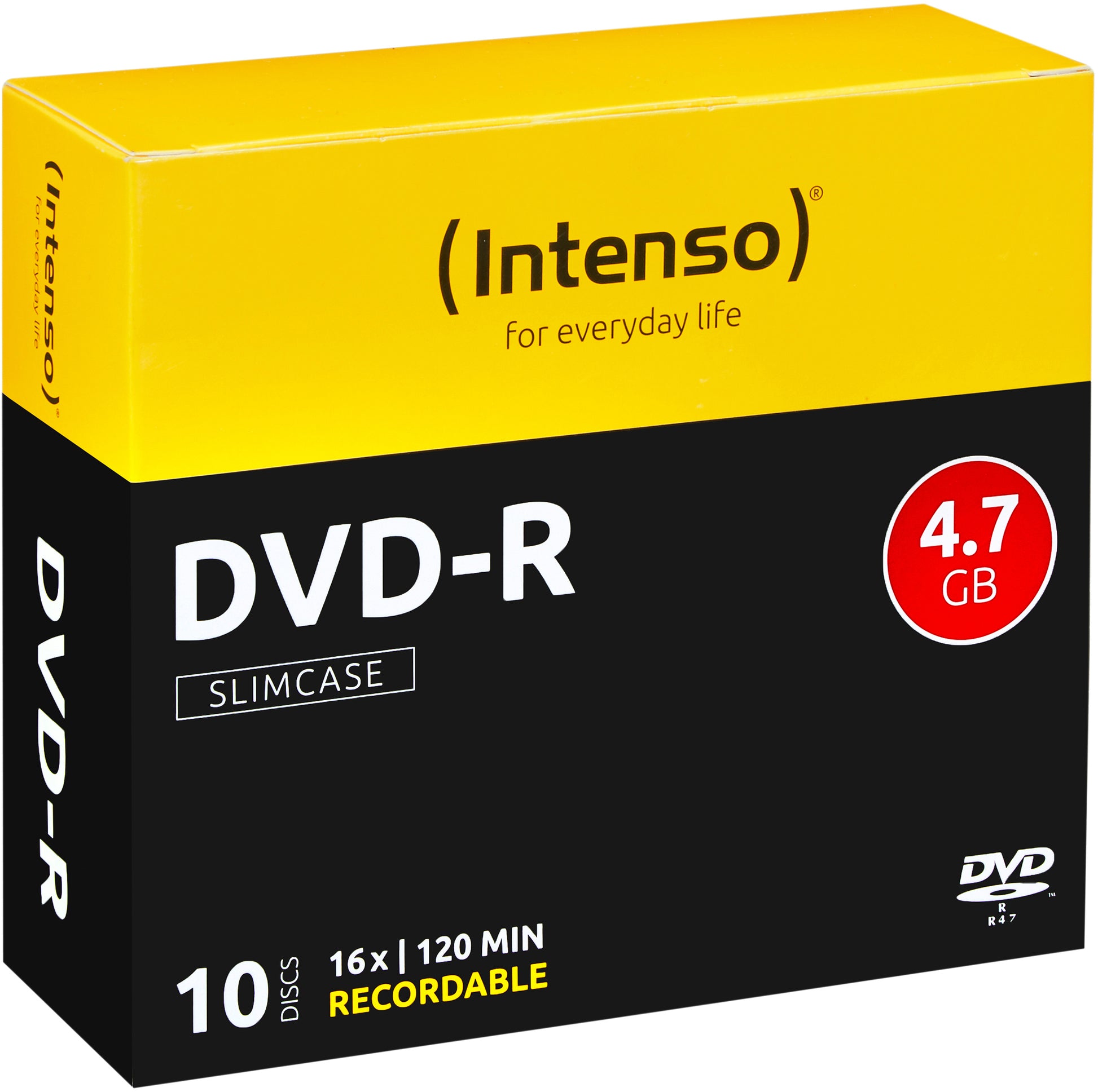 Intenso DVD-R 4,7 GB – 16×, Slimcase, 10er Pack