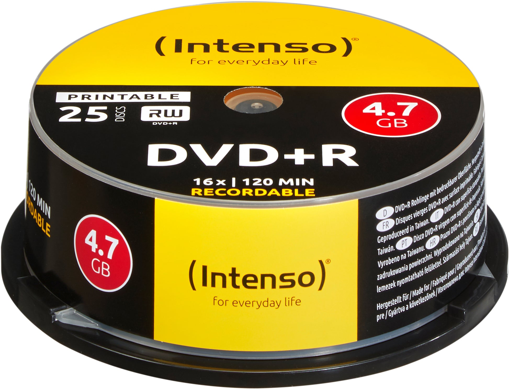 Intenso DVD+R 4,7 GB – 16×, bedruckbar, 25er Pack