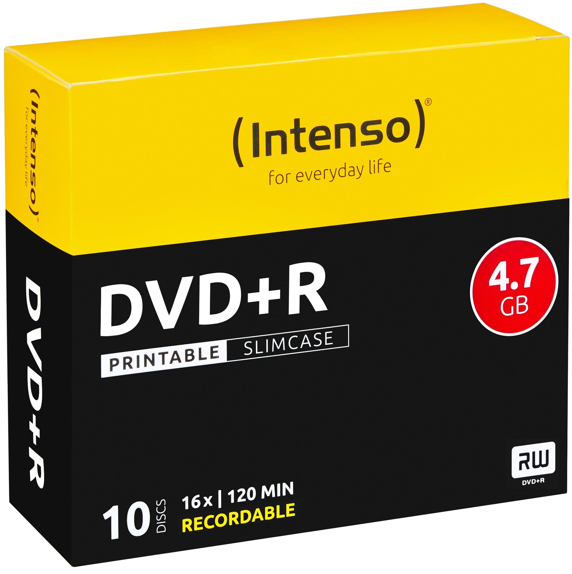 Intenso DVD+R 4,7 GB – 16×, bedruckbar, 10er Pack