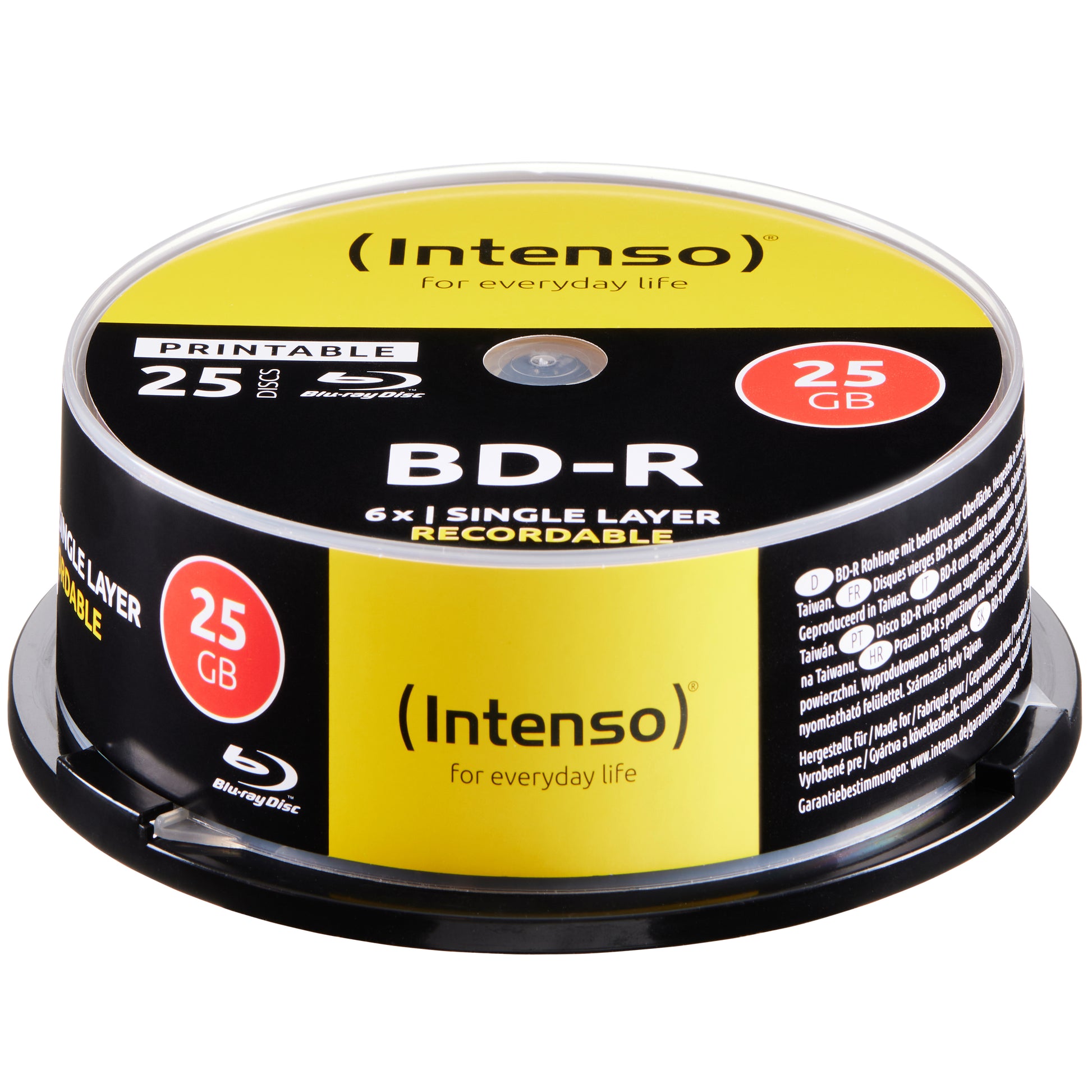 Intenso BD-R 25 GB – 6×, bedruckbar, 25er Pack
