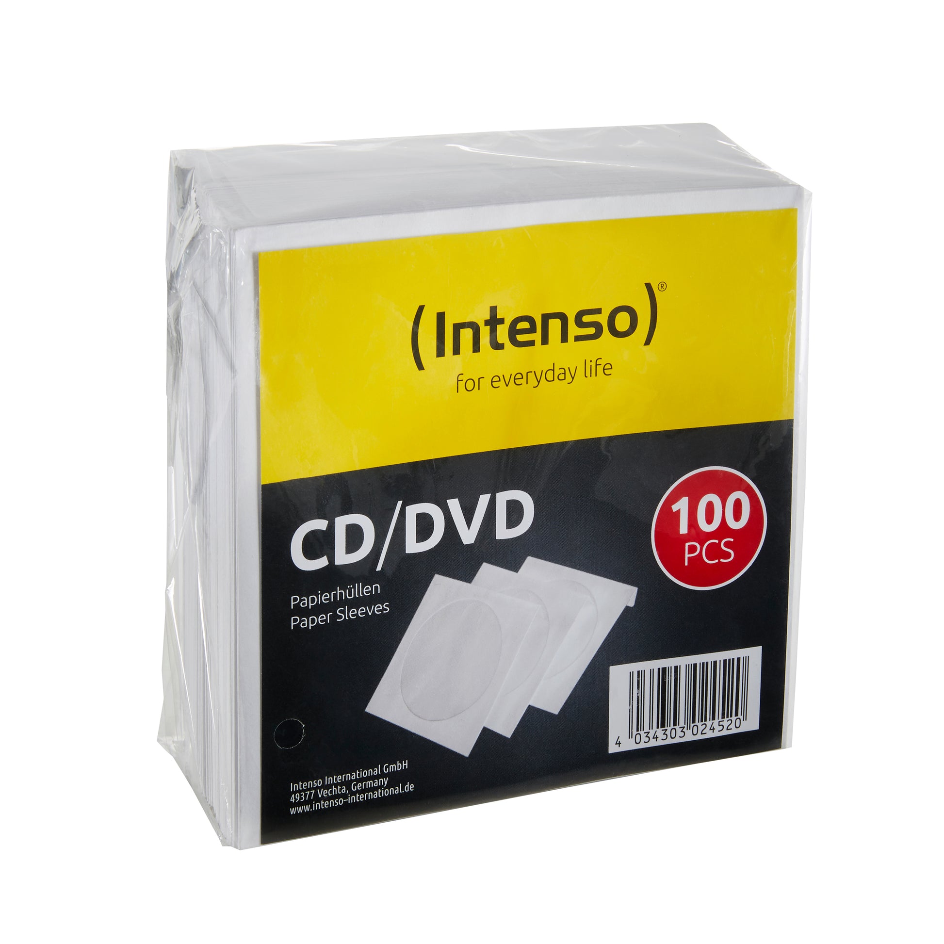 Intenso CD-/DVD-Umschläge – 100 Disks, Papier, Weiss