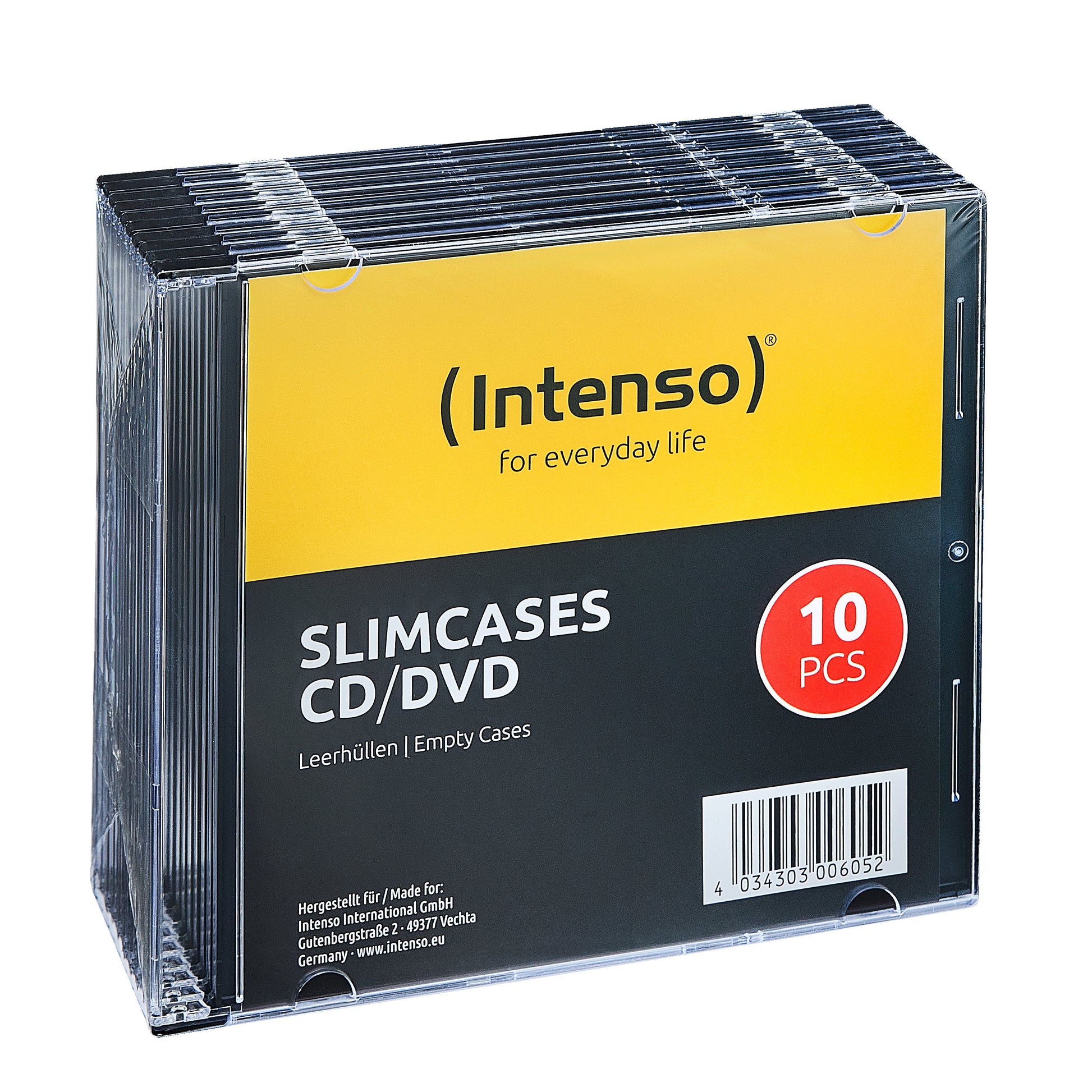 Intenso Slimcase – 10 Disks, Kunststoff, Transparent, 10er Pack
