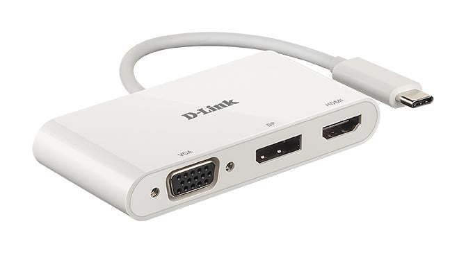 D-Link DUB-V310 Dockingstation – USB-C, 1× DP, 1× HDMI, 1× VGA, für Windows/Mac/ChromeOS