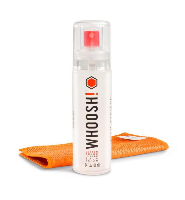 WHOOSH! WHOOSH – Display-Reinigungsset, 100 ml, mit Tuch – Orange/Weiss