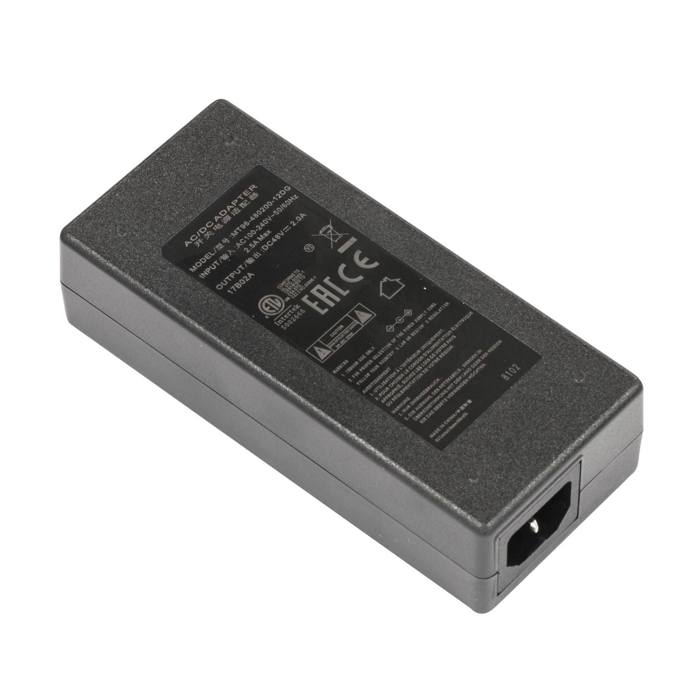 Mikrotik Netzteil 96 W (48 V, 2 A) – 100–240 V, 50/60 Hz – für Mikrotik Geräte – Schwarz