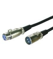 Microconnect XLR-Kabel – 3-pol M–F – 2 m, Schwarz