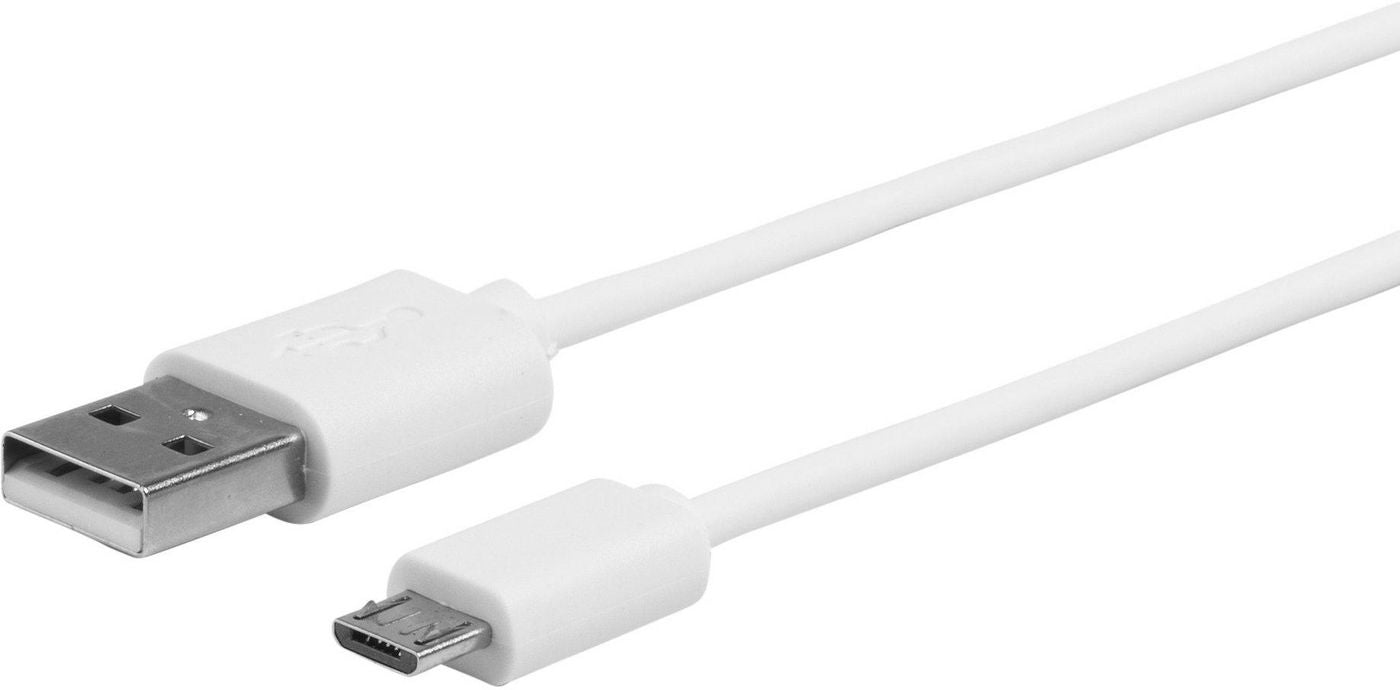 eSTUFF USB-A auf Micro-USB-B Kabel – USB 2.0 (480 Mbit/s) – 1 m – Weiss – für Geräte mit Micro-USB-Anschluss