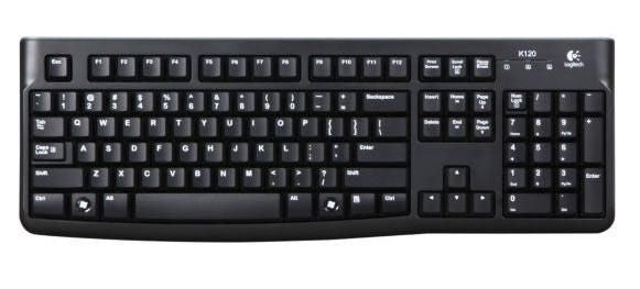 Logitech K120 – Tastatur – kabelgebunden, USB-A – QWERTY (Nordic) – auslaufsicher – schwarz