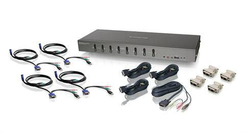 Iogear GCS1108KIT2 – 8-Port DVI-I KVM-Switch – 1920 × 1200, Audio