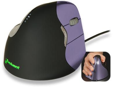Evoluent Vertical Mouse4 Small Right Ergonomische Maus – kabelgebunden, programmierbare Tasten, schwarz