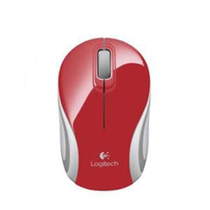 Logitech M187 Mini – Maus – Kabellos (2,4 GHz), beidhändig, Rot