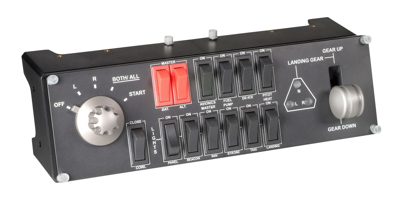 Logitech G Pro Flight Switch Panel – Maus – Kabelgebunden (USB‑A), Schwarz/Rot