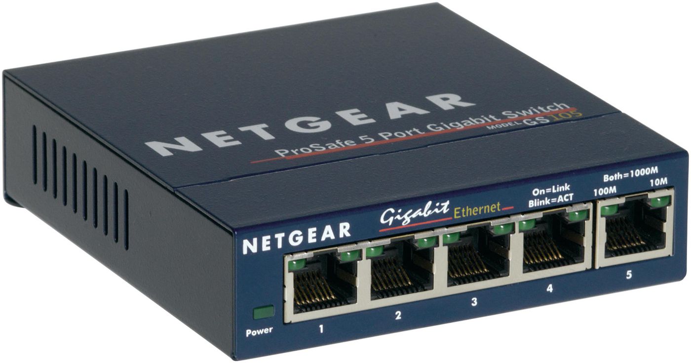 NETGEAR GS105GE – Switch – 5×GbE, Blau