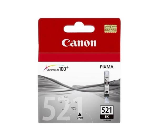 Canon CLI-521 BK Schwarz Tintenpatrone (Original) – 350 Seiten – für PIXMA iP3600/MX870