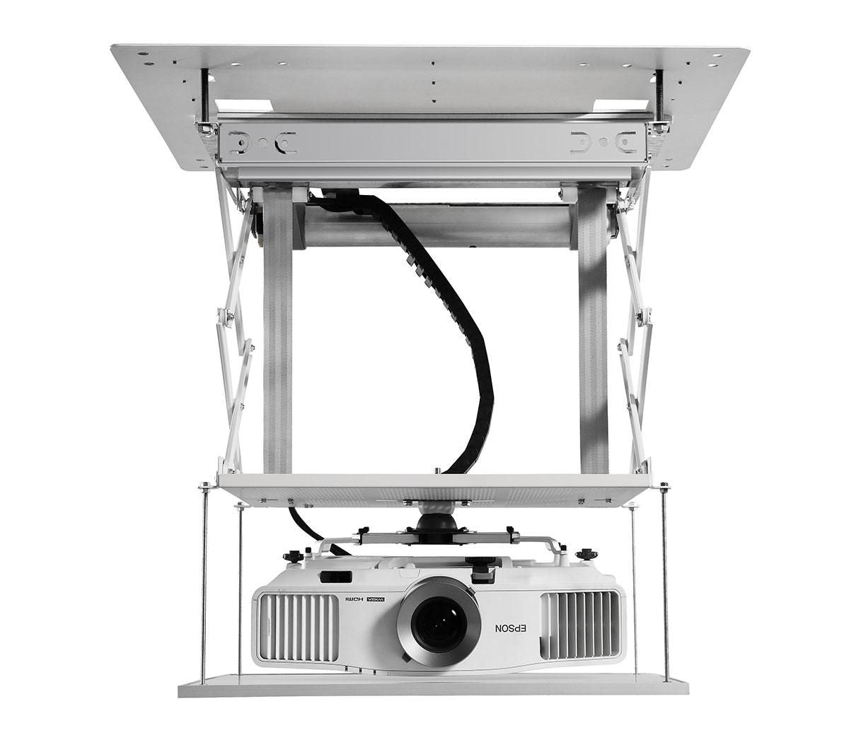 Grandview Projektor-Deckenlift – Absenkung 0–50 cm, 25 kg, teleskopisch, verbessertes Kabelmanagement, weiss