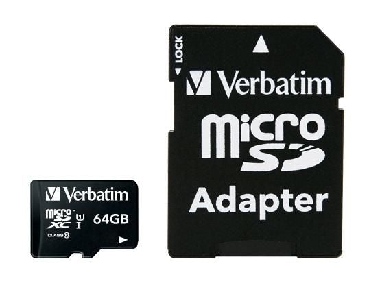 Verbatim microSDXC-Karte – 64 GB, Klasse 10, inkl. SD-Adapter