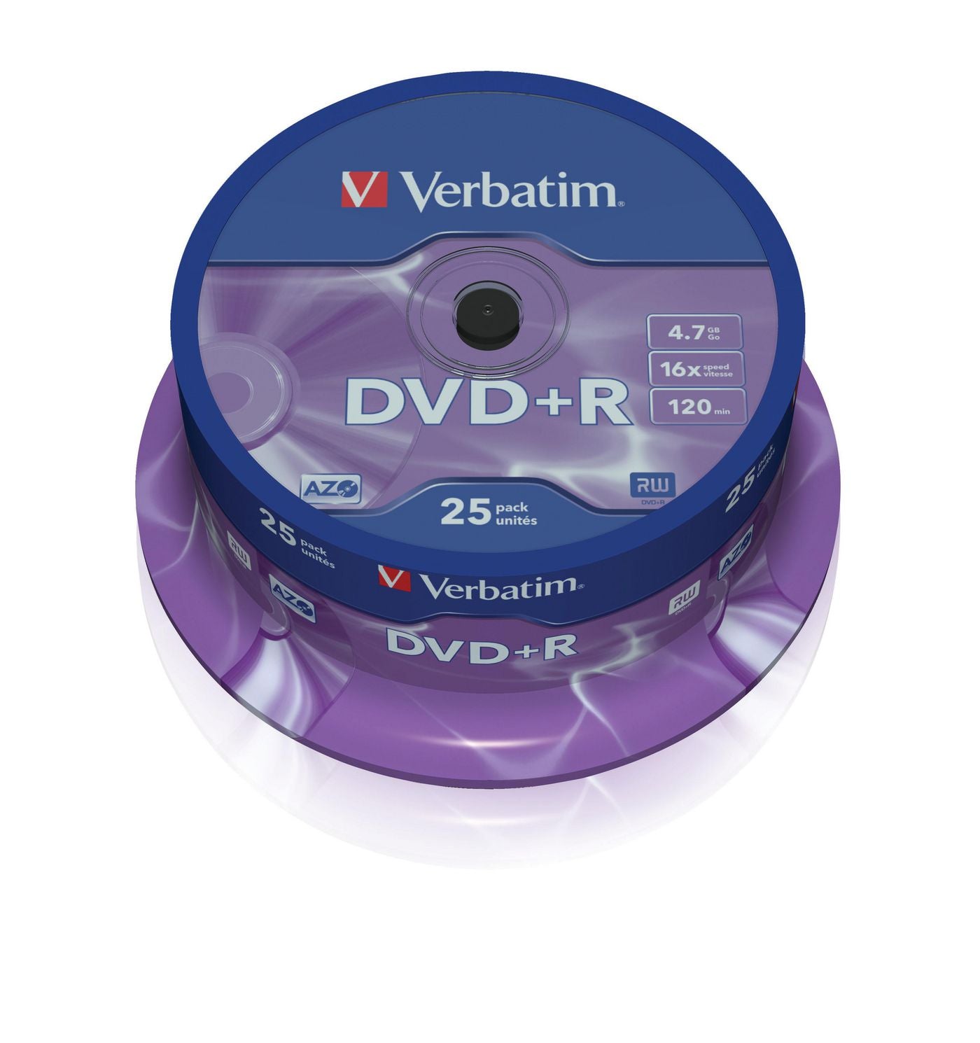 Verbatim DVD+R 4,7 GB 16× Spindel – 25 Stück