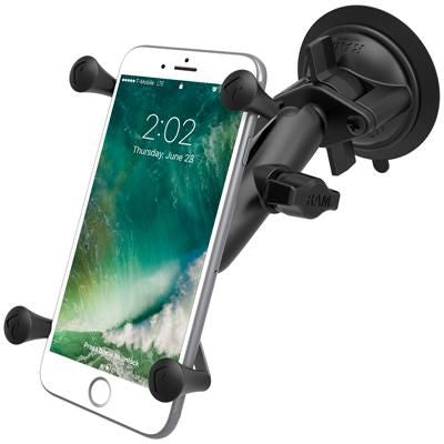 RAM Mounts X-Grip – Auto-Halterung – Saugnapf – für iPhone, Google Pixel, Samsung Galaxy – Schwarz