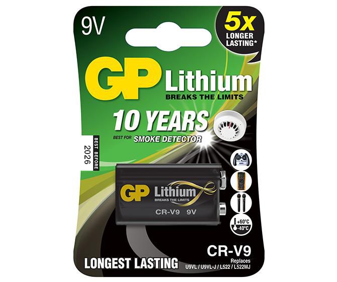 GP Batteries 9V Batterie, Lithium, 9 V – 1 Stk.