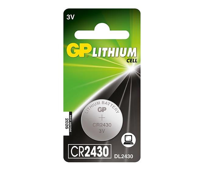 GP Batteries Knopfzellen CR2430, Lithium, 3 V – 5 Stk.