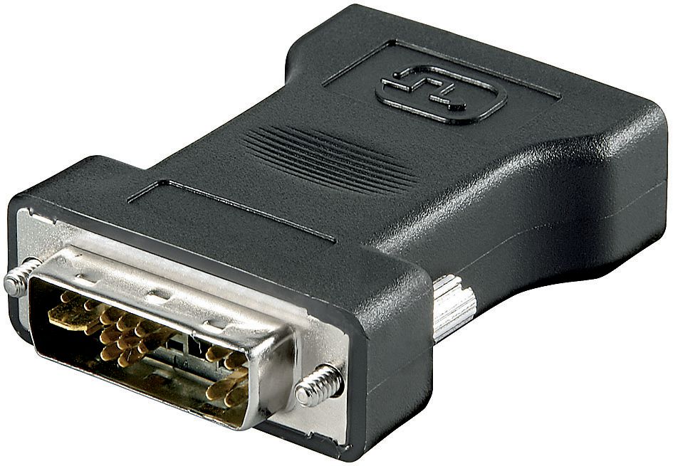 Microconnect MONJK Adapter DVI-I zu VGA – Männlich zu Weiblich, für VGA-Monitore, Schwarz