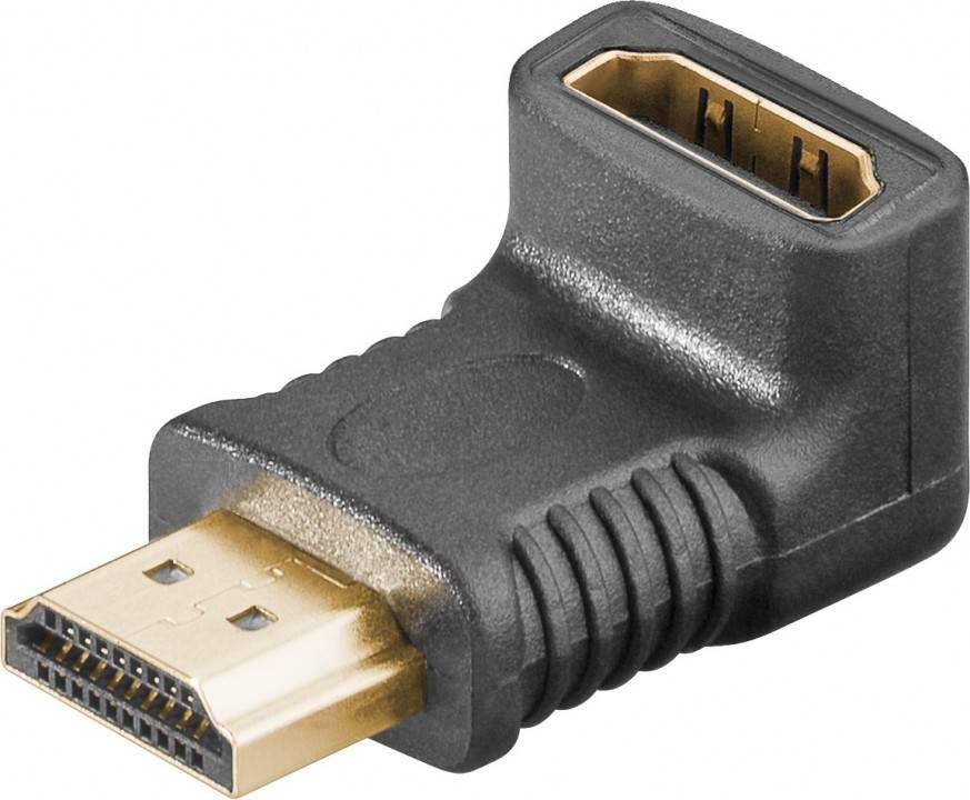 Microconnect HDMI Adapter M zu HDMI F – 4K (3840 × 2160) @ 60 Hz, gewinkelt 270°, Goldkontakte – Schwarz