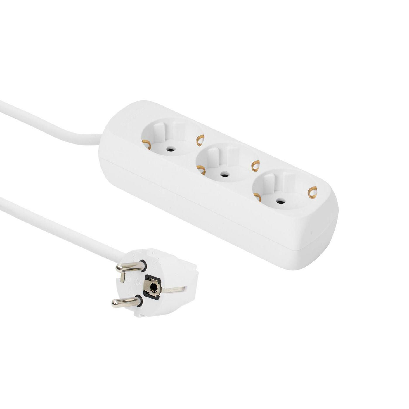 Microconnect Steckdosenleiste – 3× Schuko (Typ E/F), 1,5 m, weiss