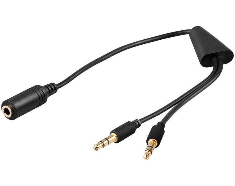Microconnect 3,5-mm-Splitterkabel – 2× 3,5-mm-Klinkenstecker – 3,5-mm-Klinkenbuchse – 0,4 m