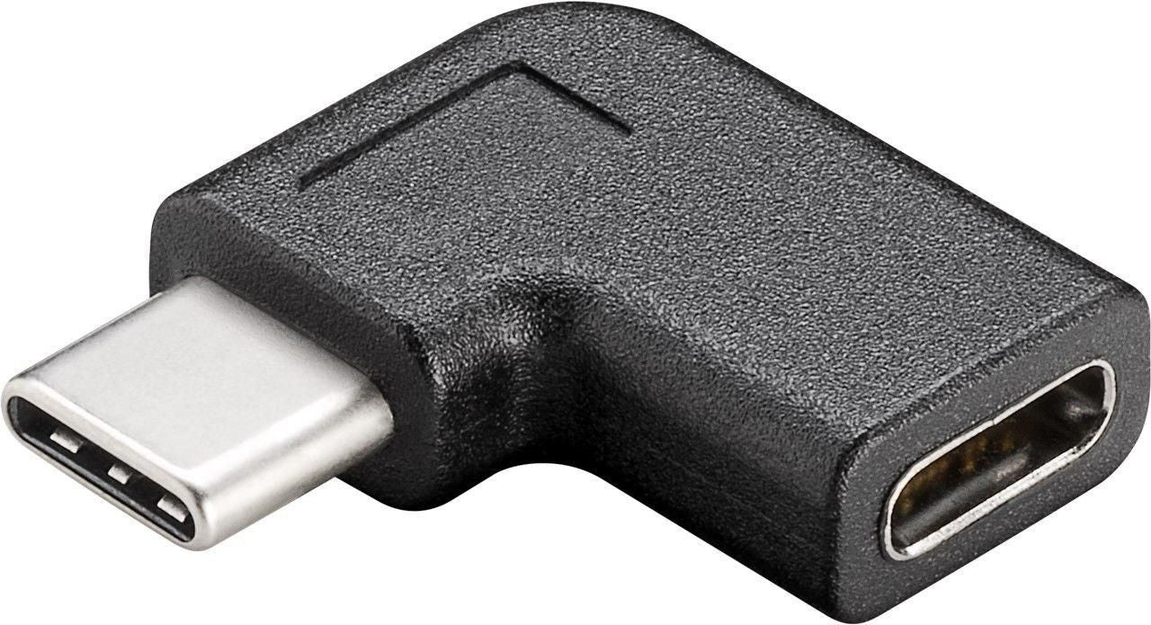 Microconnect USB-Adapter USB-C auf USB-C – Abgewinkelt (90°) – Schwarz