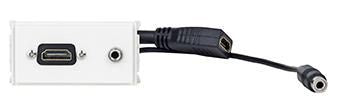 Vivolink Steckdose – HDMI + 3,5 mm, 1 g, Weiss