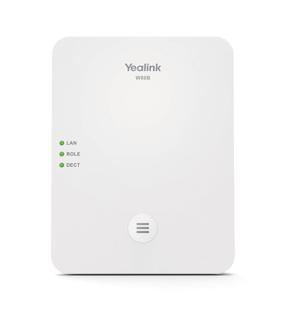 Yealink SIP-W80B – WLAN-Telefon (Handgerät), unterstützt 30 Mobilteile, PoE, weiss