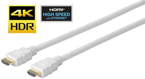 Vivolink HDMI Kabel HDMI 2.0 4K 60 Hz – 5 m – HDR, ARC – Weiss