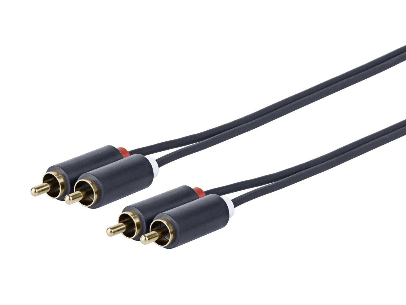 Vivolink Cinch-Kabel (2×) – Stecker zu Stecker – 20 m, vergoldete Stecker
