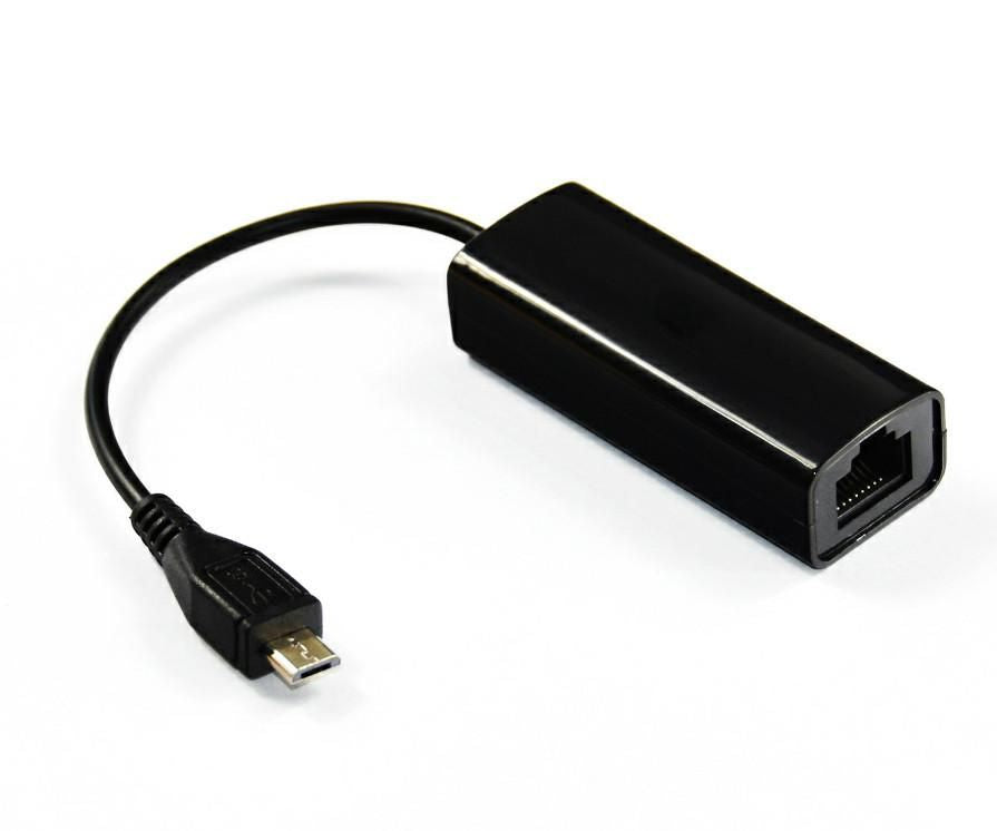 Microconnect Netzwerkadapter Micro-USB zu RJ-45 – 1× RJ-45, Schwarz
