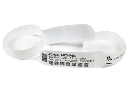 Zebra Armbandetiketten Z-Band Direct, 25 mm × 368 mm, weiss