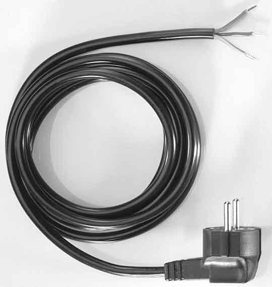 Bachmann H05VV-F 3×1,0 mm² Stromkabel – Stecker (abgewinkelt) – offen, 3 m, schwarz