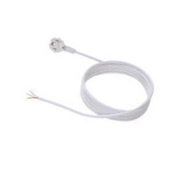 Bachmann H05VV-F Stromkabel – 3×1,0 mm², 2 m, abgewinkelter Stecker, Grau