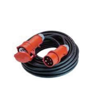 Bachmann Verlängerungskabel – CEE–CEE, 5 m, IP44, H07RN-F, 1,5 mm², schwarz/rot
