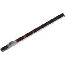 Bachmann ALU PDU 1U – dreiphasig, Aluminium – C13×36, C19×6 – CEE-Eingang 400 V/16 A – 3 m Kabel – schwarz/grau